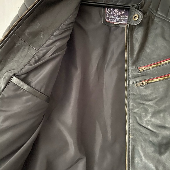 Real Leather Biker Jacket - Picture 6 of 7